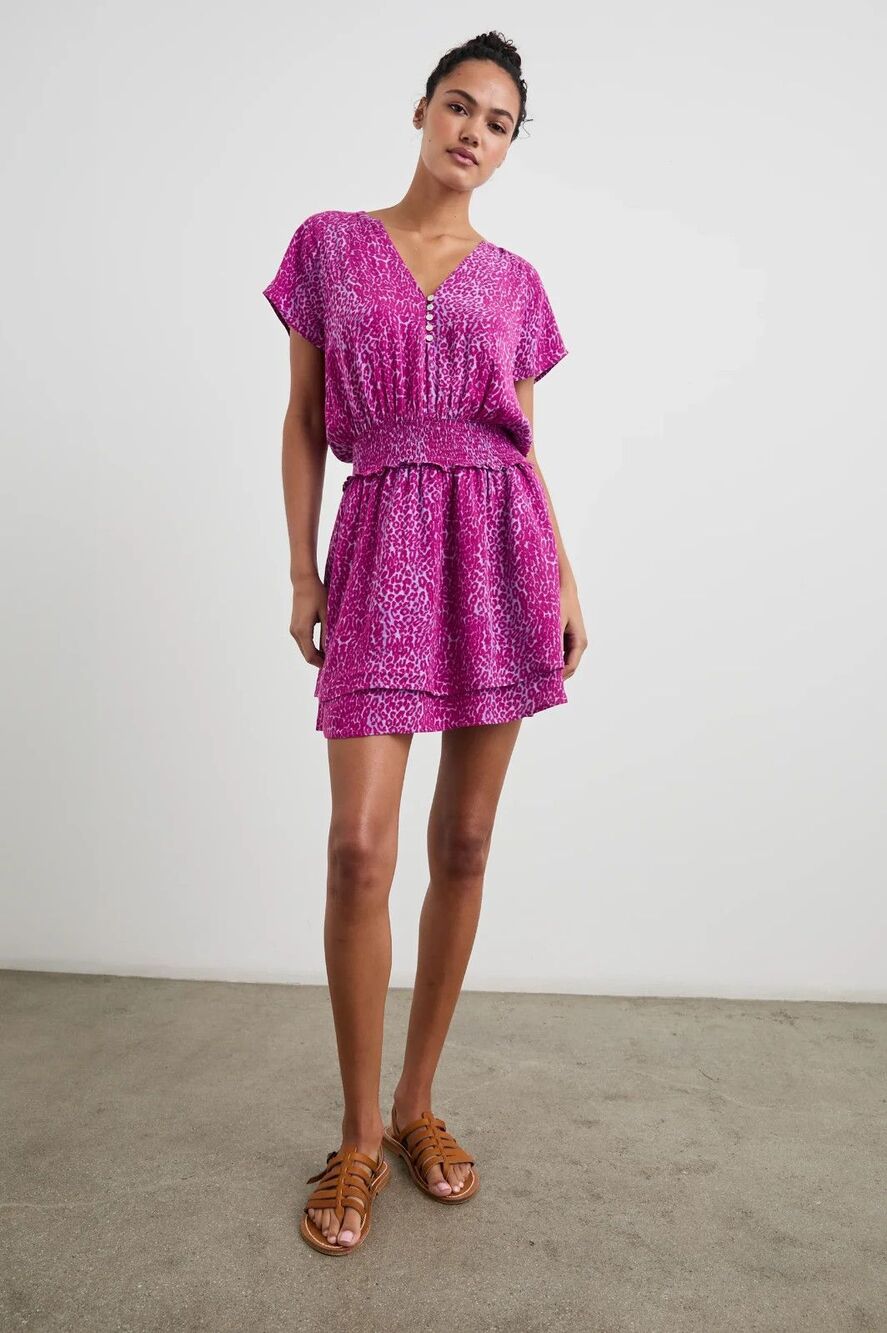 Rails Karla Magenta Cheetah Dress S Loud Luxury Modern Safari Modern Boho Bold